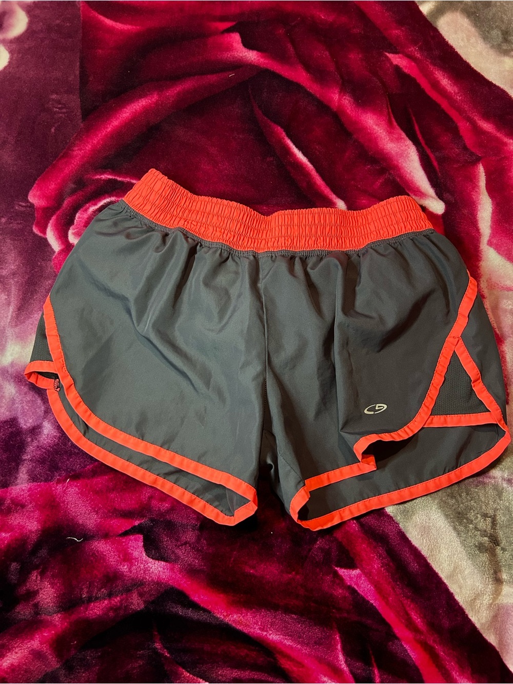 Champion Women's Athletic Shorts - Charcoal with Coral Trim